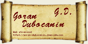 Goran Dubočanin vizit kartica